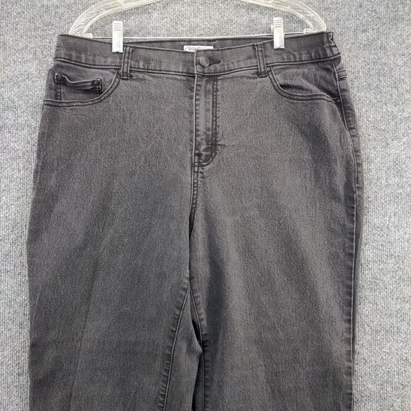Catherines Womens Moderately Curvy Straight Jeans Gray Plus Size 16W Regular Fit - Picture 3 of 10